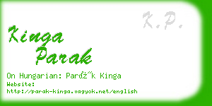 kinga parak business card